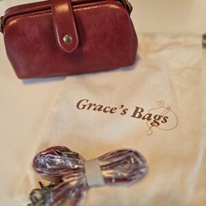 red leather Grace's bag